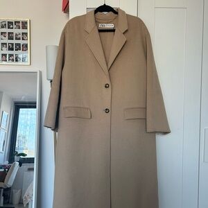 Zara Women's Classic Camel Peacoat